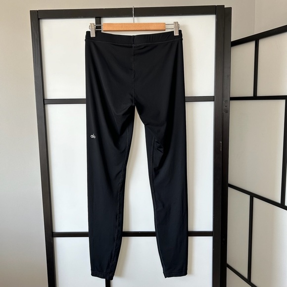 [M] Alo Yoga Women’s Black Running High Waist Trinity Legging Front Tie Waist - Picture 5 of 8